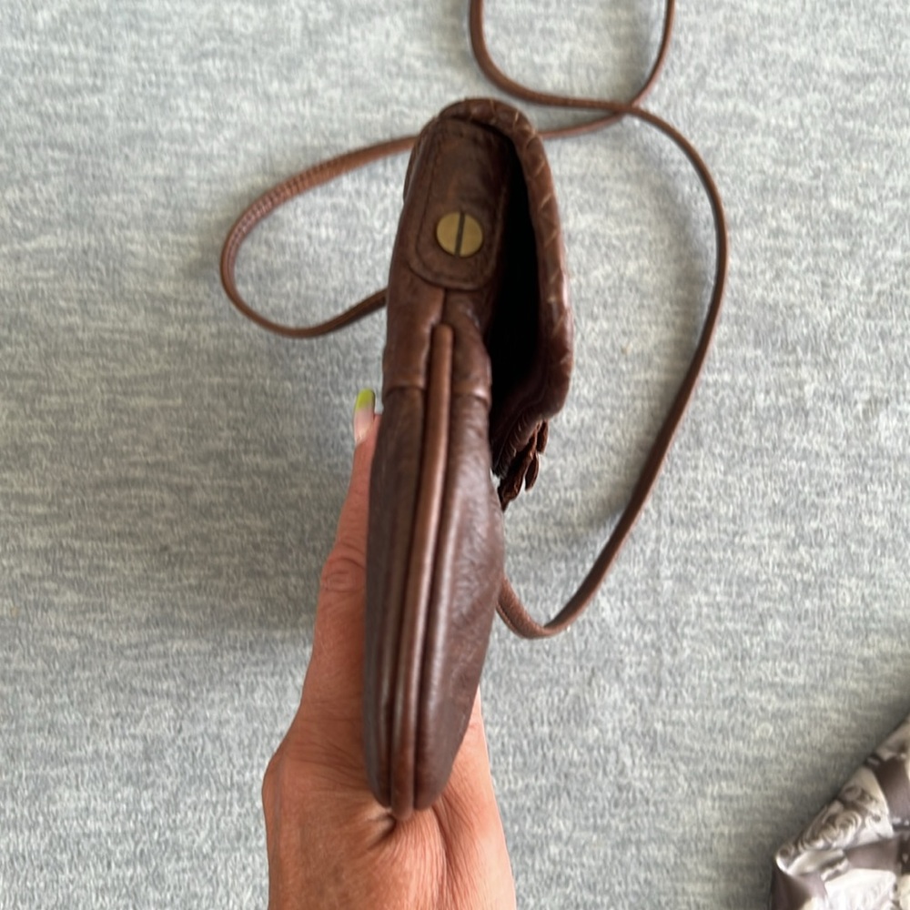 Junior Drake Convertible Handbag Vintage Flower Flap Clutch Shoulder Brown Small - Picture 7 of 16